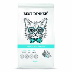 Best Dinner Cat Adult  ягненок с голубикой сухой для кошек  10 кг.