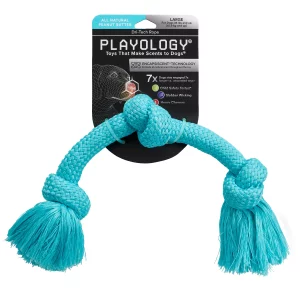Playology жевательный канат DRI-TECH ROPE с ароматом арахиса, большой, голубой (36)