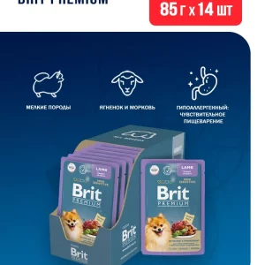 Brit Premium 0,085кг ягненок с морковью кусочки в соусе пауч д/собак мини пород с чув пищ