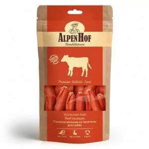 ЛАКОМСТВО AlpenHof СОСИСКИ ВЕНСКИЕ ИЗ ТЕЛЯТИНЫ Д/СОБАК 80Г A536
