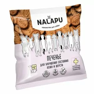 Печенье NALAPU для улучшения состояния кожи и шерсти, 115 гр