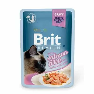 Brit Premium 0.085 Кусочки из филе лосося в соусе пауч д/стерилизов.кошек
