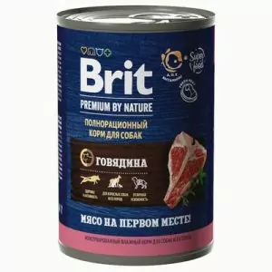 Brit Premium by Nature 0,41кг говядина консервы для взрослых собак всех пород (51120)