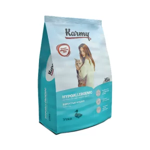 Karmy Hypoallergenic с Уткой полнорационный сухой корм для взрослых кошек старше 1 года, склонных к пищевой аллергии 1,5кг.