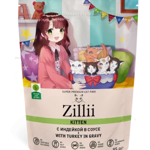 ZILLII Kitten с Индейкой в соусе полнорационный консервированный корм для котят от 1 до 12 месяцев 85г
