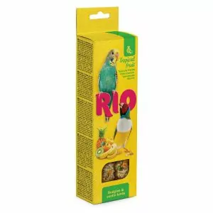 Лакомство RIO. Палочки для волнистых попугайчиков и экзотов с тропич. фруктами, коробка 2х40г.