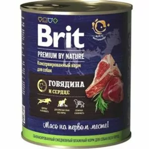 Brit Premium by Nature 0.850 говядина и сердце консервы д/собак NEW