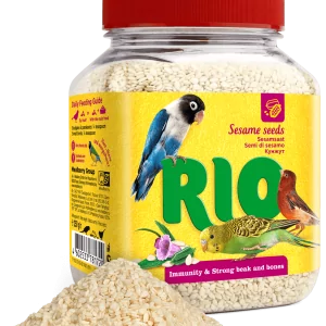 Лакомство RIO. Кунжут, для всех видов птиц, банка 250г.