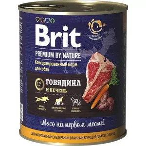 Brit Premium by Nature 0.850кг говядина и печень консервы д/собак NEW