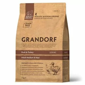 GRANDORF DOG Duck&Turkey MEDIUM&MAXI Утка с индейкой для собак средних и крупных пород 3 кг.