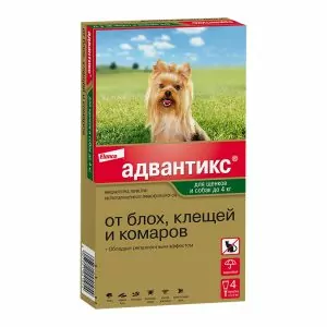 1ПИПЕТКАBayer: Адвантикс 40 капли п/паразит. до 4кг д/собак