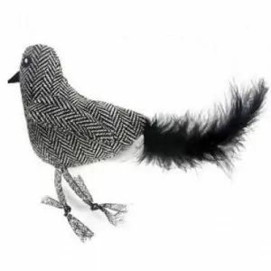 Petpark игрушка для кошек Птичка с перьями 25 см серая (24)