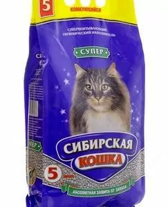 Сибирская кошка  5л "Супер" комк. наполнитель д/кошек
