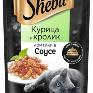 КОРМ ШЕБА ПАУЧ ВЗР КОШКИ КУРИЦА И КРОЛИК ЛОМ 28*1 75г