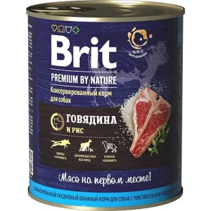 Brit Premium 0.850 beef & rice говядина и рис консервы д/собак NEW