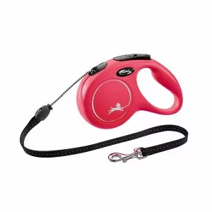 РУЛЕТКА FLEXI NEW CLASSIC M 5М ДО 20КГ ТРОС КРАСНЫЙ
