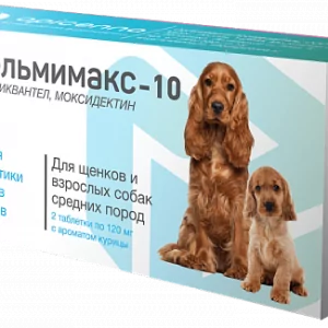 Гельмимакс - 10 для щенков и взрослых собак средних пород 1 ТАБ