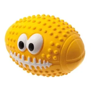 Игрушка (ZooOne) латекс L-436 "Мяч регби с глазами" 9,5 см