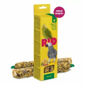 Лакомство RIO. Палочки для средних попугаев с медом и орехами, коробка 2х90 гр