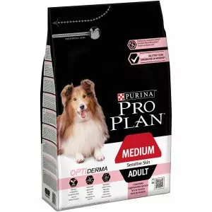 PRO PLAN для взрослых собак средних пород с чувствительной кожей, с высоким содержанием лосося 3 кг