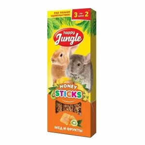 Happy Jungle 0,09кг палочки для крупных грызунов мед+фрукты (3шт) (22)