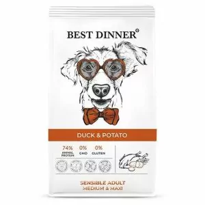 Best Dinner Dog Adult Sensible Medium/Maxi  утка с картофелем д/собак крупных и средних пород 12 кг.