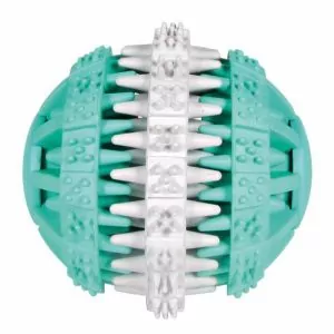 TRIXIE 32942 Игрушка д/собак "Мяч "DentaFun" бело/зеленый, резина ф7,5см