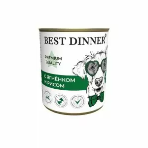 Best Dinner Premium консервы для собак меню №5 ягненок с рисом 340 гр.