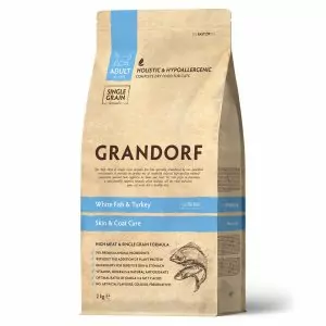 GRANDORF CAT WHITE FISH&TURKEY SKIN&CARE с Белой рыбой и индейкой - забота о коже и шерсти для кошек 2 кг.