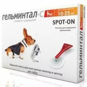 Гельминтал С Spot-on: капли (1пип) на холку от блох, клещей и глистов д/собак более 10кг