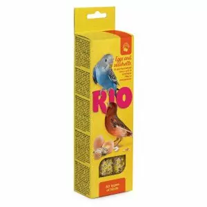 Лакомство RIO. Палочки для всех видов птиц с яйцом и ракушечником, коробка 2х40.