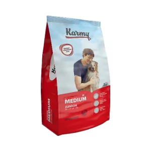 Karmy Medium Junior с Индейкой полнорационный сухой корм для щенков средних пород до 1 года 2кг.