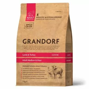 GRANDORF DOG Lamb&Turkey MEDIUM&MAXI Ягнёнок с индейкой для собак средних и крупных пород 3 кг.