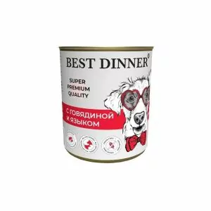 Best Dinner Super Premium Мясные деликатесы, мясное ассорти (д/взросл. собак и щенков с 6 мес.) консервы 340 гр.