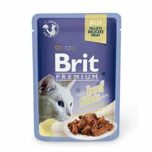 Brit Premium 0.085 Кусочки из филе говядины в желе пауч д/кошек