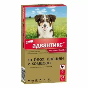 1 ПИПЕТКАBayer: Адвантикс 250 капли п/паразит. 10-25кг д/собак