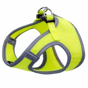 Комплект (Triol) HL028S шлейка-жилетка (грудь 35см) + поводок 1.5*120см , неон-желтый, светоотраж.