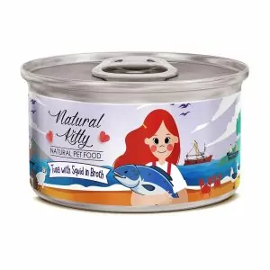 05 Петтрик Консервы Pettric Natural Kitty / Тунец с кальмаром в бульоне 80 г