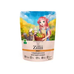 ZILLII Adult Cat с Индейкой в соусе для взрослых кошек от 1 года 85г