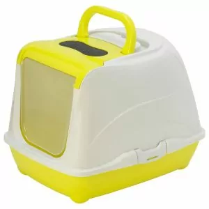 7974/14C230329 Moderna Туалет закрытый для кошек Flip Cat, цвет лимон, 39х50х37 см