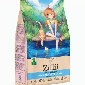 ZILLII Cat Sterilized Light с Белой рыбой и лососем сухой для стерилизованных и кошек с избыточным весом 2кг.