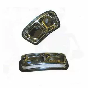 Миска (Triol) 1080DCB01 металлич. двойная д/кошек