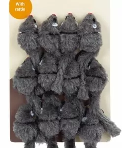 Beeztees Игрушка д/кошек "Мышь-погремушка" меховая серая 5см (блистер)*12шт/80
