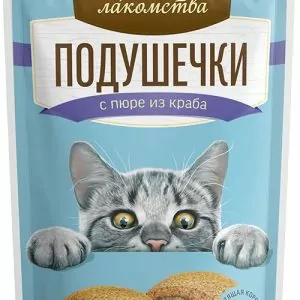 "Деревенские лакомства" для кошек Подушечки с пюре из краба, 30г