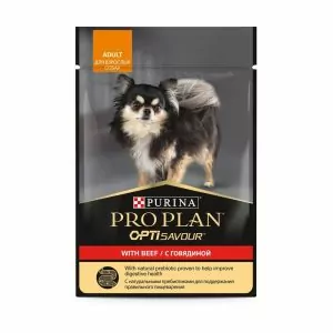 Влажный корм Pro Plan для взрослых собак мелких и карликовых пород, с говядиной в соусе 85 г