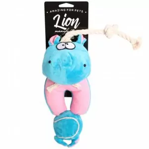 Игрушка для собак Lion Бегемот с веревкой и мячиком LMG-D0058-B 48см