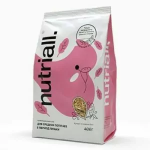 NUTRIALL Полнорационный корм для средних попугаев в период линьки 400г