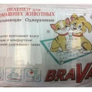 ПЕЛЕНКИ БРАВА ГЕЛЬ ОДНОРАЗ. НОВ. 60*40 30ШТ /12/