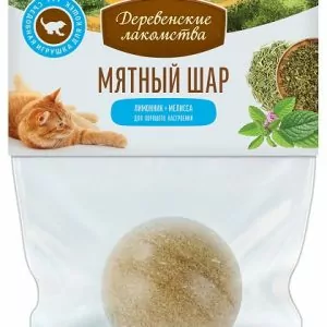 "Деревенские лакомства" Игрушка д/кош. "Мятный шар" Лимонник + мелисса, 22г.