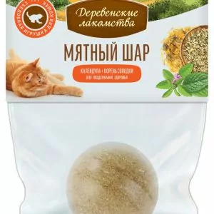 "Деревенские лакомства" Игрушка д/кош. "Мятный шар" Календула + корень солодки, 22г